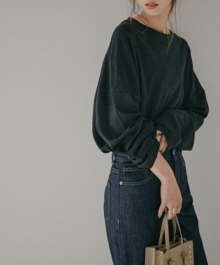 Fashion Letter/ゆるっとこなれる大人のビッグシルエットT カットソー 長袖 トップス レディース トップス ロンt サイドスリット tシャツ 無地 重ね着 綿 コットンロンT /504430537