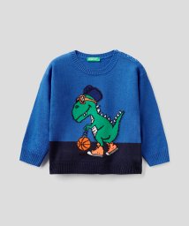 BENETTON (UNITED COLORS OF BENETTON BOYS)(ユナイテッド　カラーズ　オブ　ベネトン　ボーイズ)/キッズキャラクターモチーフラウンドネックニット・セーターB/ブルー