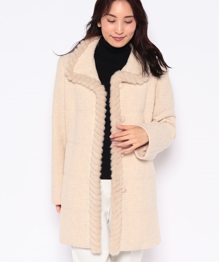 CYCLAS ミンクファー コーディガン ベージュ S-