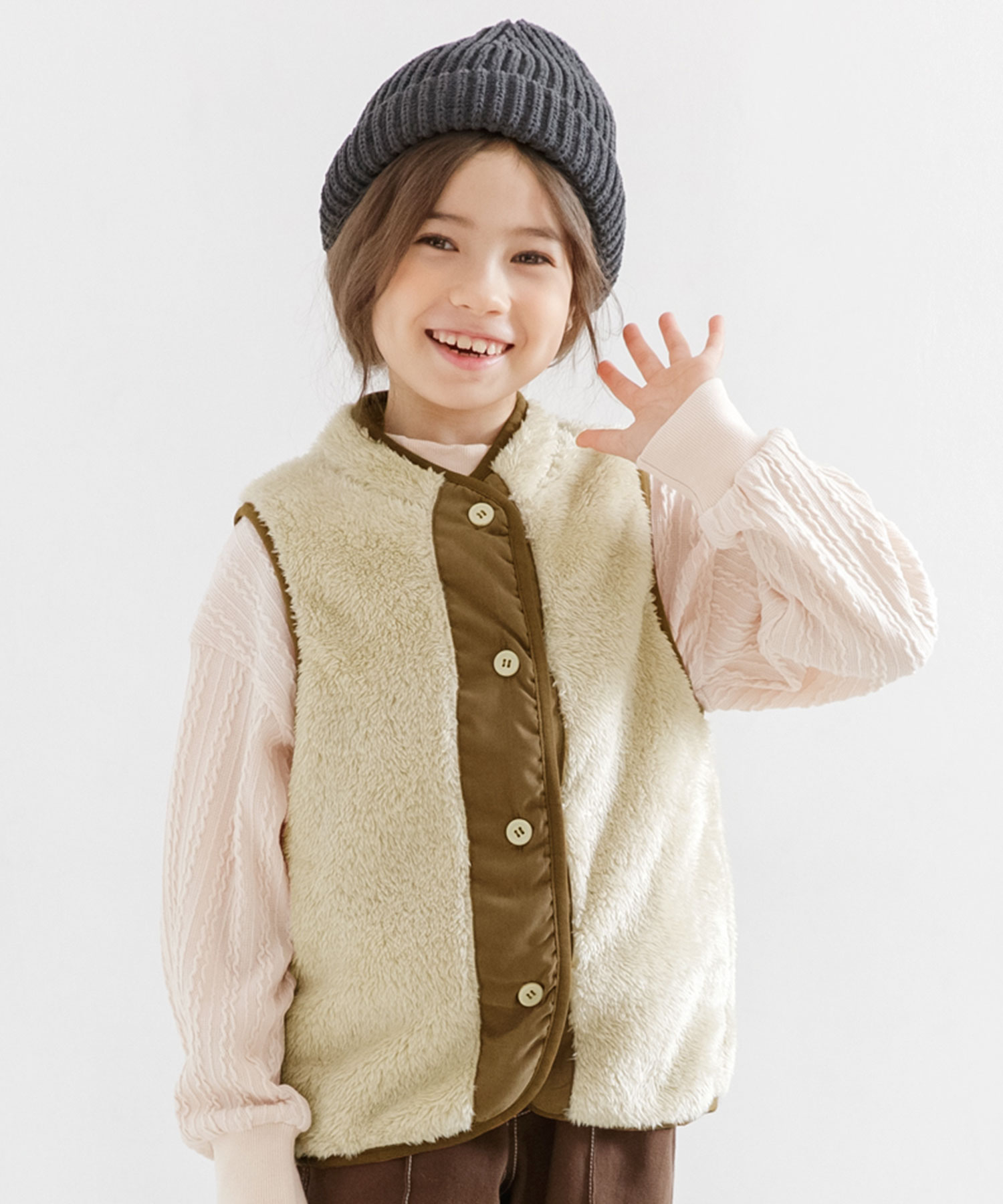 ベスト キッズ 子供服 男女兼用 アウター Vネック 無地 ファスナー ベスト 防寒保温 ボア もこもこ シンプル フリース インナーベスト ネコポス不可 秋冬 公式