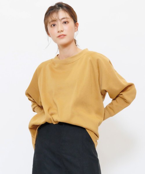 セール 裏起毛トレーナー レディース トップス バックスリット ラグランスリーブ スウェット無地 ミリアンデニ Mili An Deni Magaseek