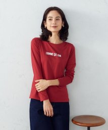 COMME CA ISM (コムサイズム（レディス）)/ロゴプリント　あったかＴシャツ/レッド