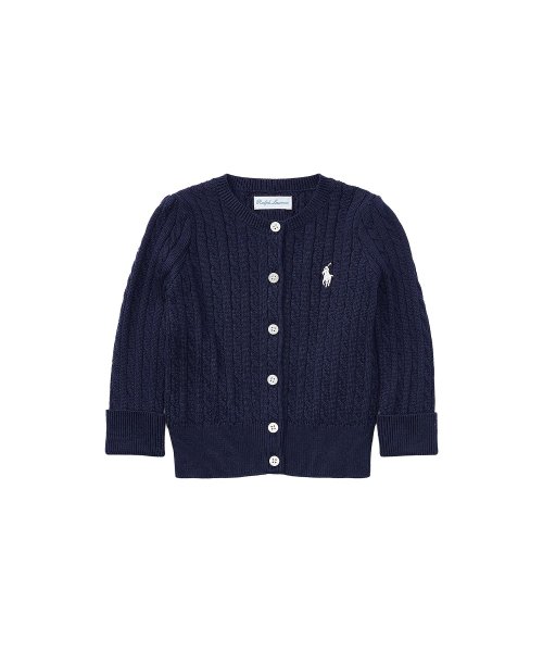 POLO RALPH LAUREN(POLO RALPH LAUREN)/(ベビー)ケーブルニット コットン カーディガン/410ネイビー