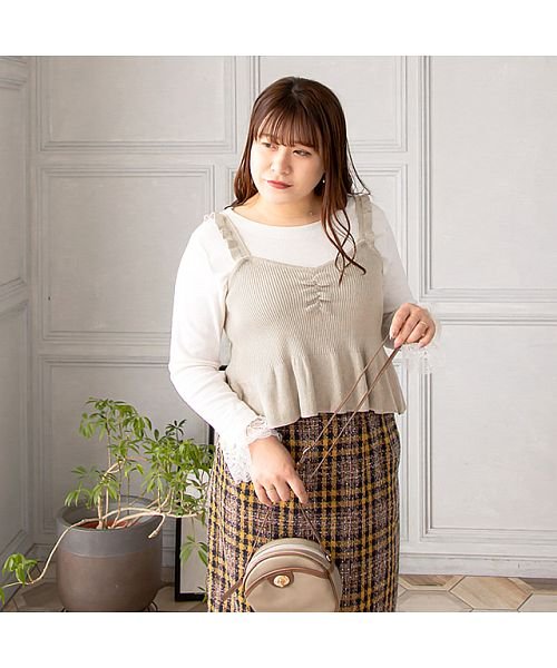 Cletteオリジナル フリルニットビスチェ クレット 大きいサイズ Clette Magaseek