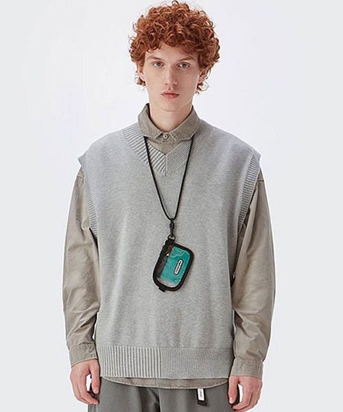 Lazy Tokyo ニットベスト ジレ トップス メンズ オーバーサイズ ビッグシルエット ニット カジュアル ブラック ベージュ ホワイト オフホワイト グ エスビーセレクト Sb Select Magaseek