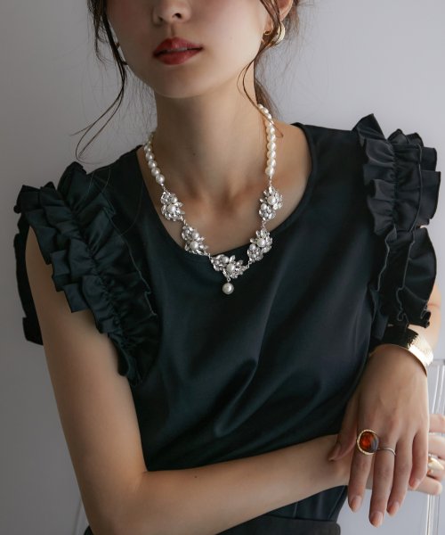 パーティー アクセサリー ネックレス パール チョーカー シンプル ビジュー ゴールド イミテーションパール おしゃれ 大きめ ドレス ワンピース 結婚式 ニアナ Niana Magaseek