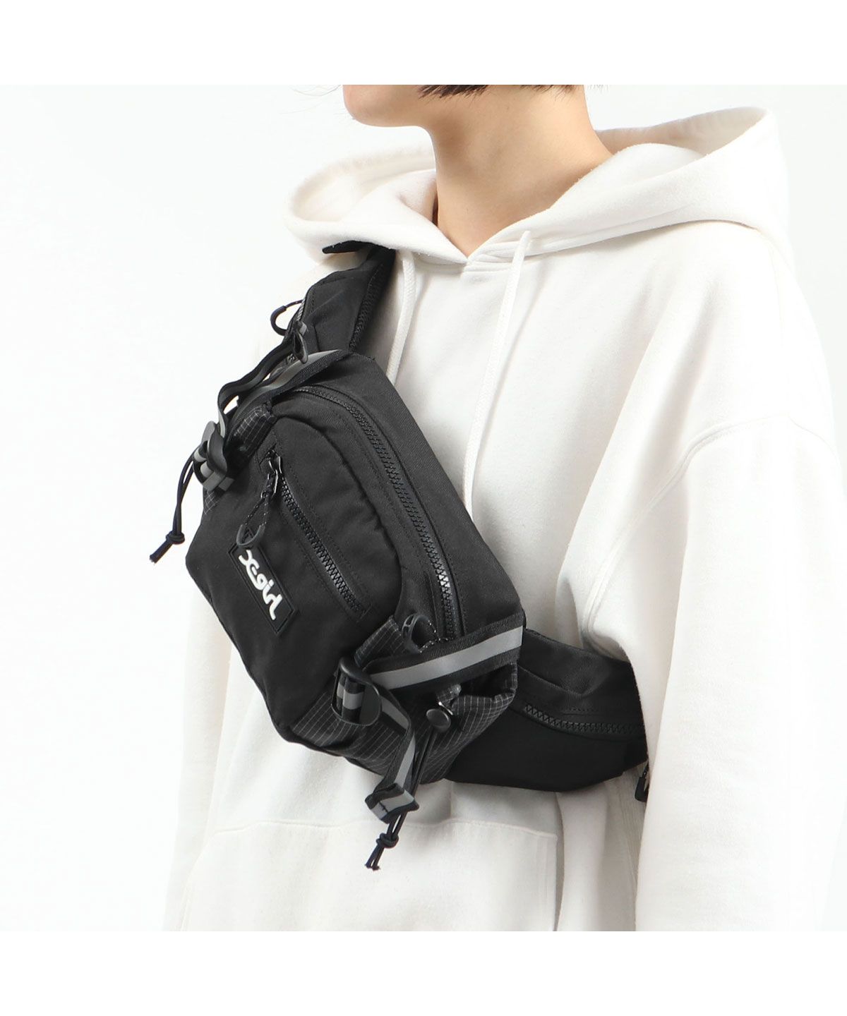 エックスガール バッグ X－girl ウエストバッグ RUBBER BOX LOGO HIP BAG ボディバッグ 斜めがけ 軽量  105214053004