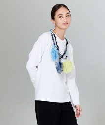 qualite(qualite)/【boussole×qualite】クロシェネックレスロンT/ブルー