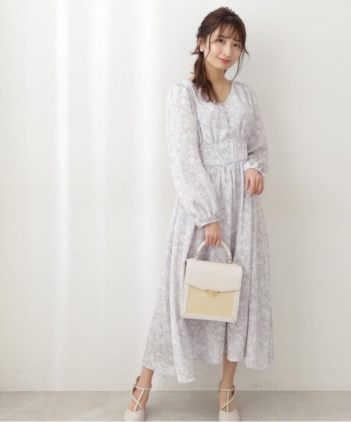 フラワープリントフロントボタンワンピース プロポーション ボディドレッシング Proportion Body Dressing Magaseek