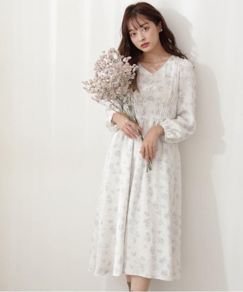 セール フラワープリントフロントボタンワンピース プロポーション ボディドレッシング Proportion Body Dressing Magaseek
