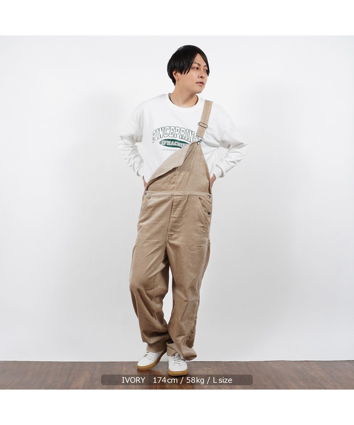 Lee オーバーオール コーデュロイ アイボリー Mサイズ