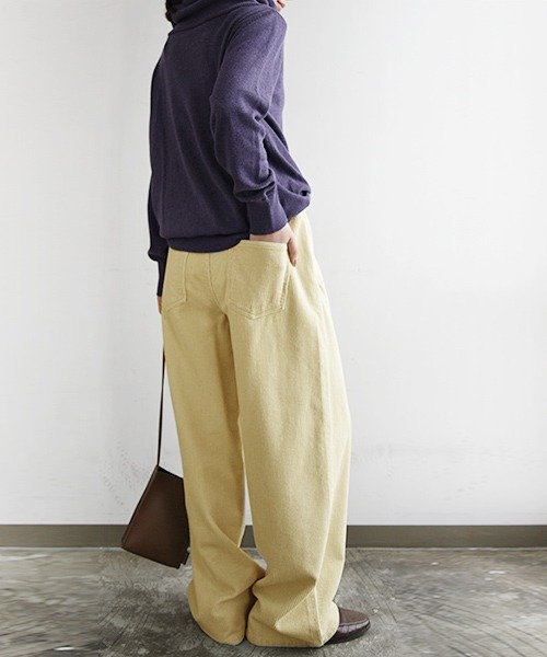 セール サロペット パンツ ワイド 2wayコーデュロイワイドサロペット M L レディース ボトムス 秋冬 ワイド パンツ サスペンダー アイボリー グリーン 緑 アンドイット And It Magaseek