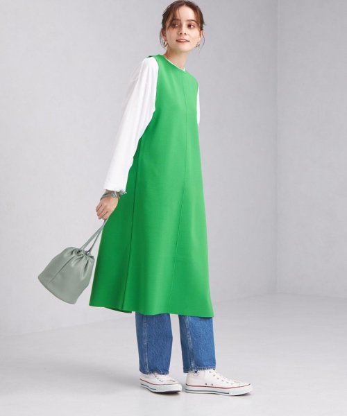 My Favorite Project レイヤード ベスト ワンピース ウォッシャブル グリーンレーベルリラクシング Green Label Relaxing Magaseek