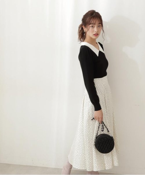 セール ドットスカートニットワンピース プロポーション ボディドレッシング Proportion Body Dressing Magaseek