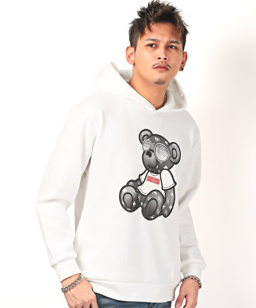 セール Rumsoda ラムソーダ ベアプリントパーカー パーカー メンズ スウェット テディベア プリント ラグスタイル Luxstyle Magaseek