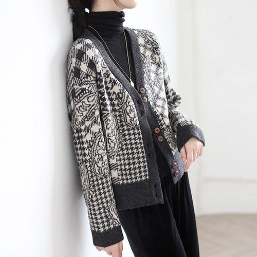 ニットジャケット レディース Vネック ミニミニストア Miniministore Magaseek