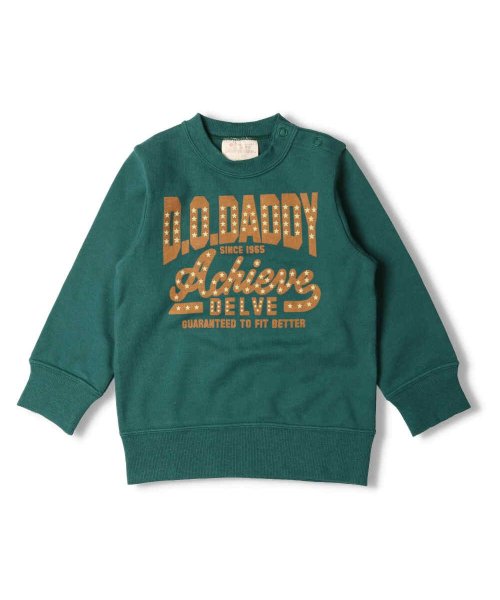 DaddyOhDaddy(ダディオダディ)/【子供服】 Daddy Oh Daddy (ダディオダディ) 日本製ワッペン・ロゴミニ裏毛トレーナー 80cm～150cm V16602/グリーン