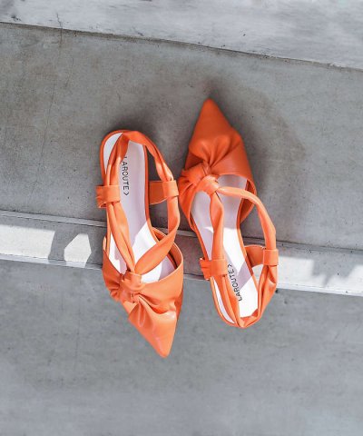 【LAROUTE】ソフトツイストスリングバックパンプス