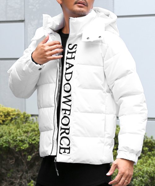 ラグスタイル Luxstyle ロゴテープ中綿フードジャケット 中綿ジャケット メンズ ブルゾン フード ロゴ ライン フード 秋冬 Magaseek