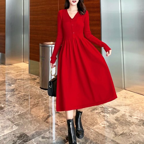 セール ニットワンピース Vネック レディース ミニミニストア Miniministore Magaseek