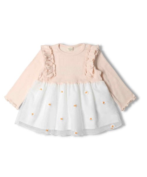 セール 子供服 Kid S Zoo キッズズー 花刺繍チュールスカートワンピース 70cm 90cm W キッズズー Kids Zoo Magaseek