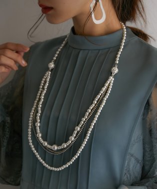 niana/ネックレス レディース パール 結婚式 アクセサリー ロングネックレス ビジュー 3way パールネックレス プレゼント ジュエリー パーティー 大人 フォーマ/504452726