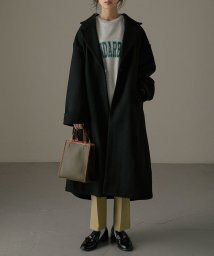 Fashion Letter(ファッションレター)/バックタックチェスターコート コート レディース ロングコート レディース チェスター アウター ジャケット ロング丈 きれいめ ゆったり 黒 ブラック ベージ/ブラック