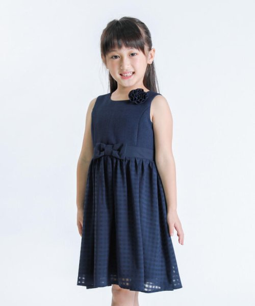 COMME CA ISM KIDS(コムサイズム（キッズ）)/コサージュ付き　ワンピース(100－130cm)/ネイビー