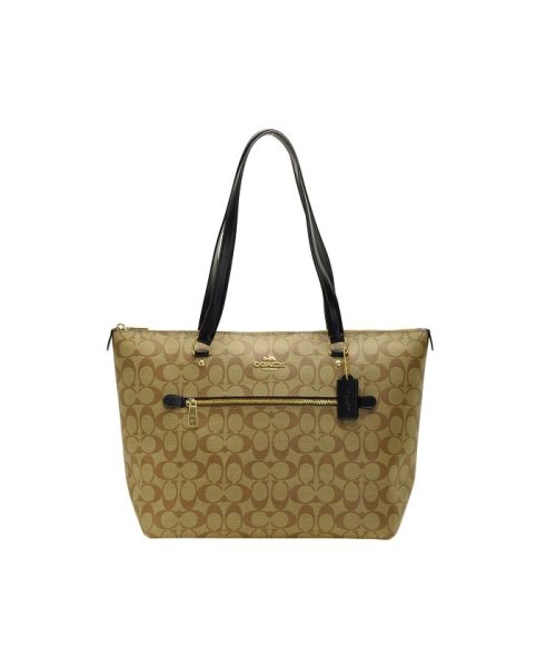 COACH(コーチ)/【Coach(コーチ)】Coach コーチ GALLERY TOTE IN SIGNATURE CANVAS トート バッグ A4 収納可/カーキ/ブラック