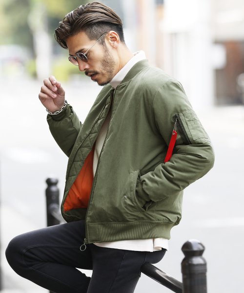 ポリピーチ中綿入りma 1 Ma1 エムエーワン メンズ フライトジャケット ミリタリージャケット スタジャン アウター 中綿 ジギーズショップ Jiggys Shop Magaseek