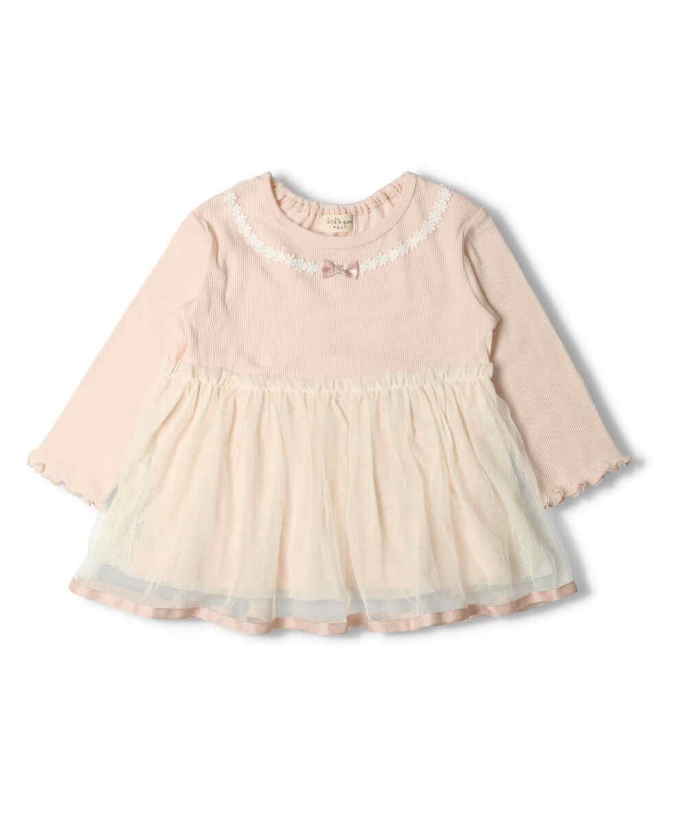 セール 子供服 Kid S Zoo キッズズー チュールスカート長袖ワンピース 70cm 90cm W キッズズー Kids Zoo Magaseek
