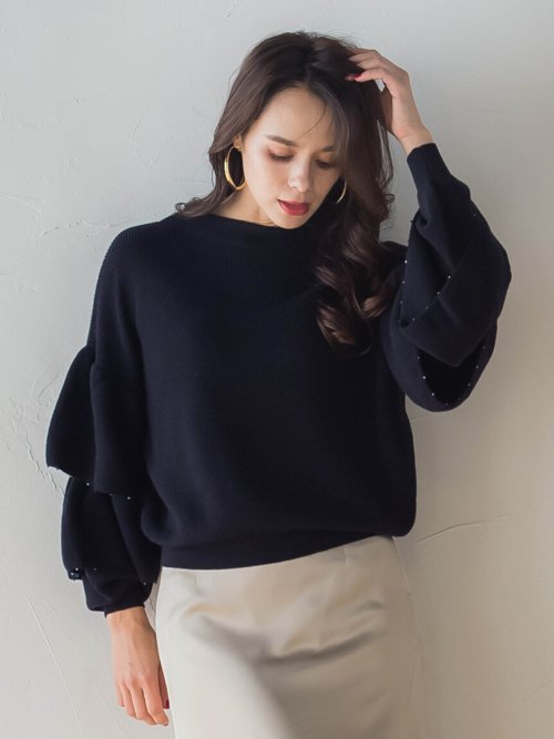 セール 片畦袖フリルプルオーバー 手洗い可能 ビアッジョブルー Viaggio Blu Magaseek