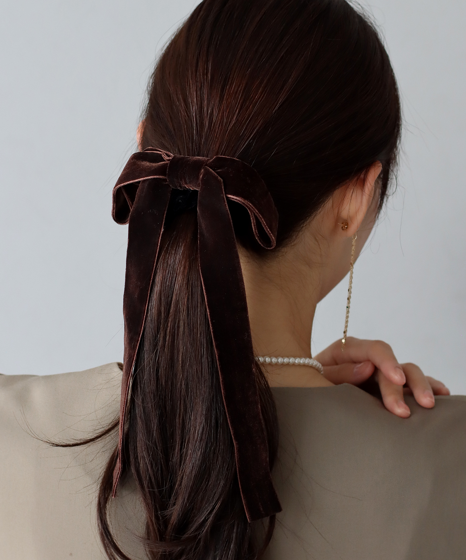 アレクサンドル ドゥ パリ ロングシュシュ ベロア ブラウン ALEXANDRE