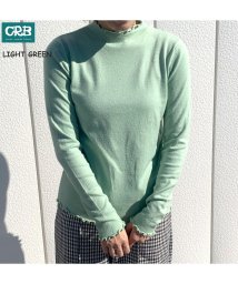CRB(シーアールビー)/メローニットロングTシャツ/ライトグリーン