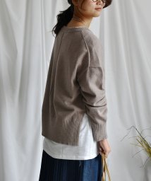 ARGO TOKYO(アルゴトウキョウ)/Rayon stretch center tuck wide pullover 25106 レイヨンストレッチセンタータックワイドプルオーバー/モカ