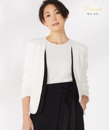 BEIGE，(ベイジ，)/EC再販不可【VERY4月号掲載】CINDY / ノーカラージャケット/WHITE×BLACK