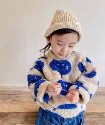 aimoha(aimoha（アイモハ）)/【aimoha－KIDS－】韓国子供服 スマイル柄暖かいボアスウェット/ベージュ