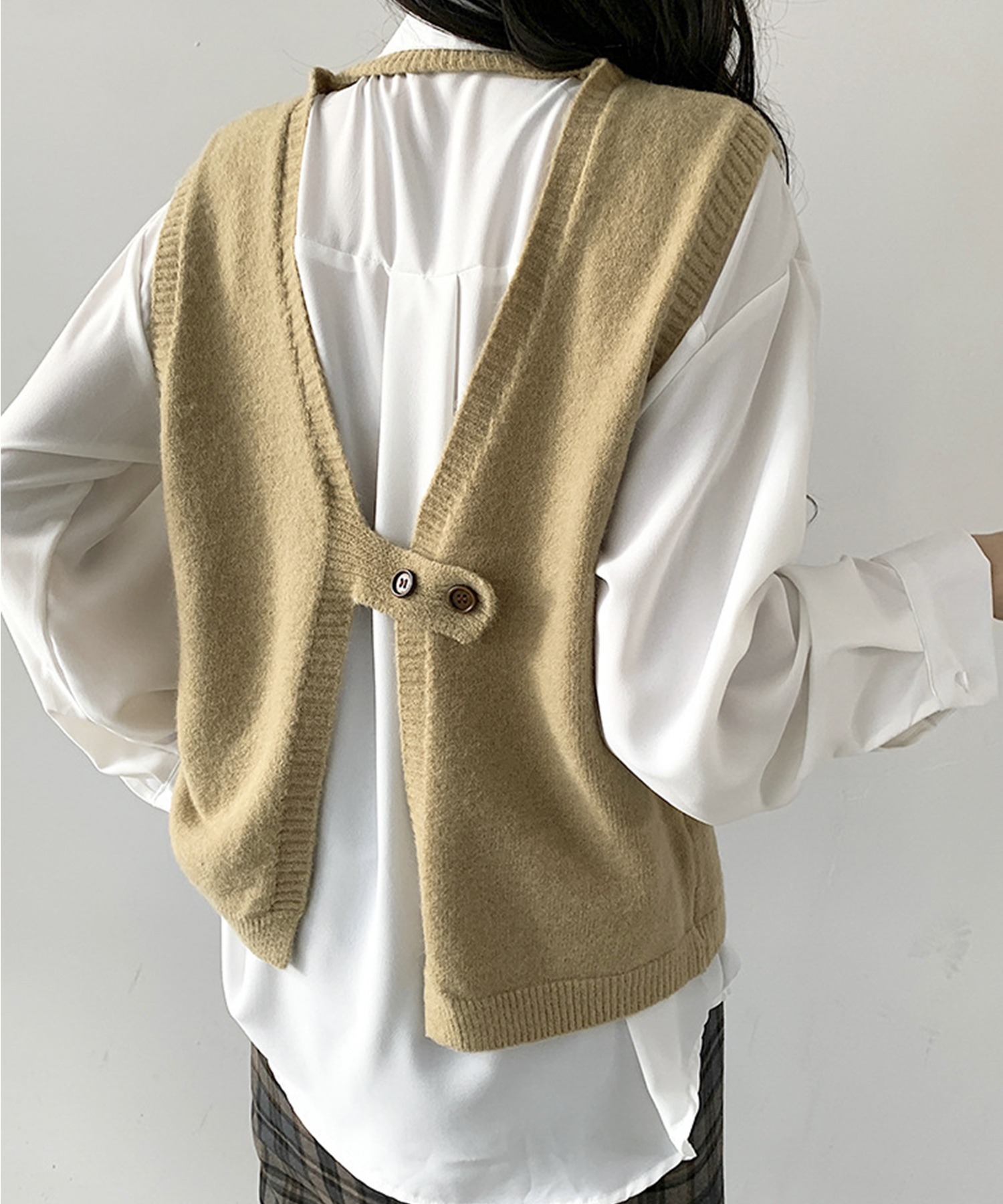 背中デザインベスト 韓国ファッション Aimoha アイモハ Aimoha Magaseek