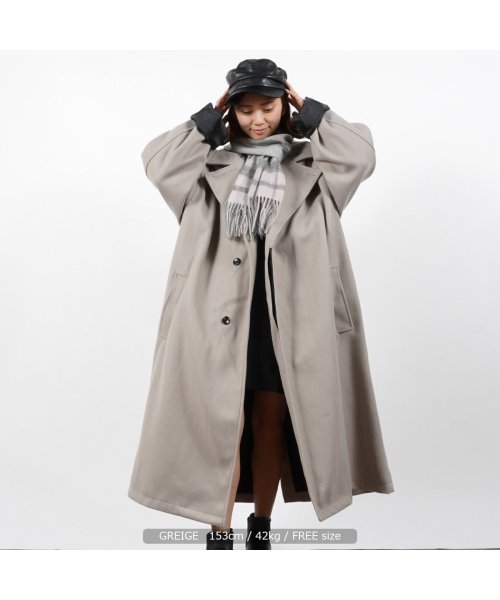 セール ワンフォークロージング 1111clothing チェスターコート メンズ コート レディース ビッグシルエット ストレッチ メルトン オーバーチェスターコート オーバーサイズ アウター 暖かい ウールライク Magaseek