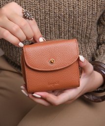 UNGRID bag(アングリッド　バッグ)/牛革天然石ブローチ　フラップ三つ折りミドル財布/CAM