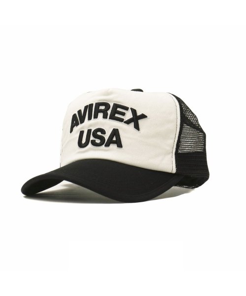 AVIREX(AVIREX)/アヴィレックス キャップ AVIREX HEAD WEAR KING SIZE MESH CAP USA ワークキャップ アジャスター付き 14308600/ホワイト