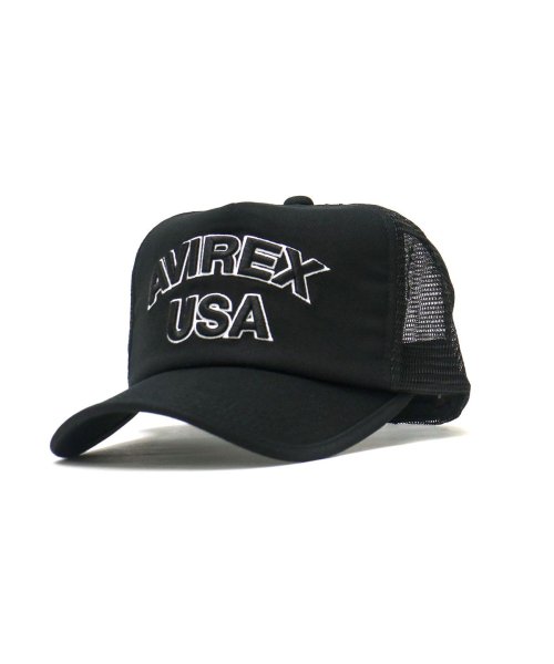 AVIREX(AVIREX)/アヴィレックス キャップ AVIREX HEAD WEAR KING SIZE MESH CAP USA ワークキャップ アジャスター付き 14308600/ブラック