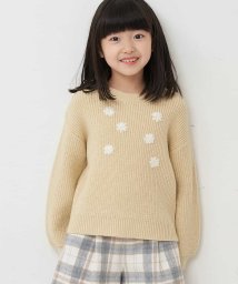 a.v.v(KID'S)(アー・ヴェ・ヴェキッズ)/[140－150]フラワー刺繍ニット/ライトイエロー