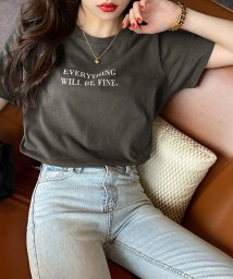 TeddyShop(テディショップ)/レディース カジュアルロゴ入り半袖Tシャツ/チャコールグレー