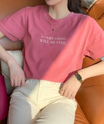 TeddyShop(テディショップ)/レディース カジュアルロゴ入り半袖Tシャツ/ピンク