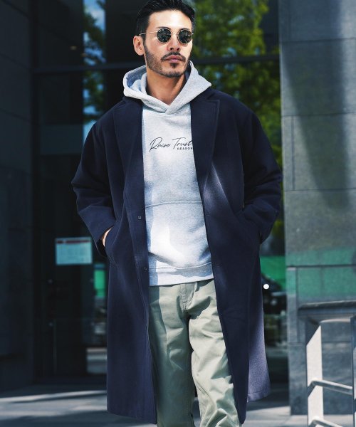 チェスターコート メンズ ジップファイブ ネイビー 早い者勝ち