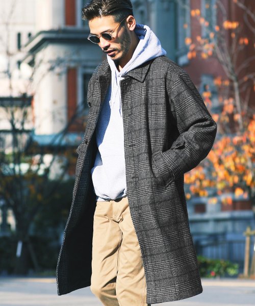 セール モッサコート ステンカラールーズコート ウール コート チェスター ステンカラー メンズ ビッグシルエット ロング ビジネスコート アウター ジギーズショップ Jiggys Shop Magaseek