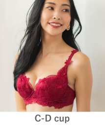 fran de lingerie(フランデランジェリー)/GRACE Limited Edition Premiunらくらく補正グレースプレミアムブラジャー C65－D85カップ/レッド