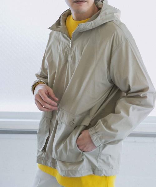 URBAN RESEARCH DOORS(アーバンリサーチドアーズ)/Half Zip アノラックパーカー/GREIGE