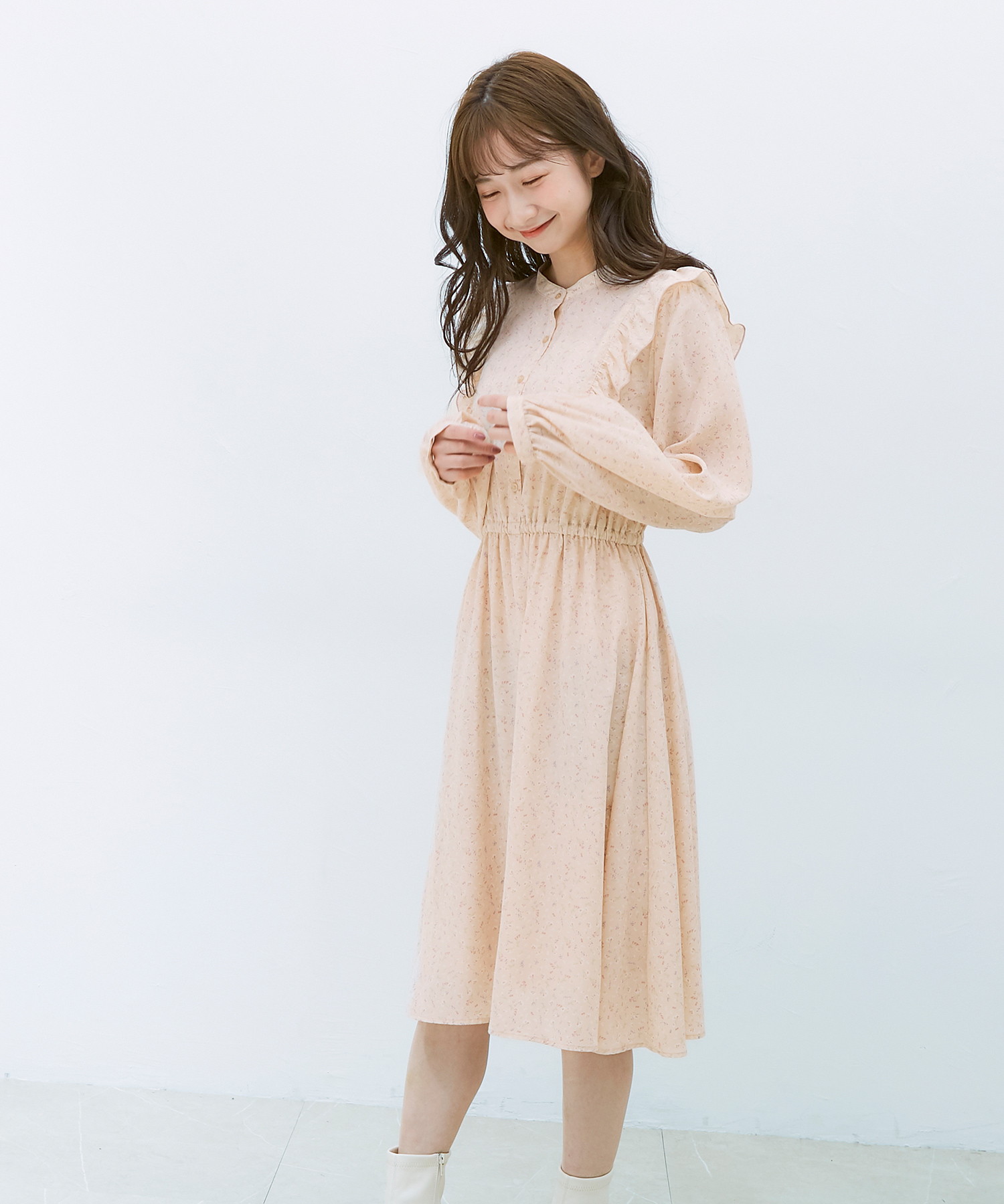 セール 肩フリルワンピース Web限定llサイズ有 ハニーズ Honeys Magaseek
